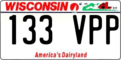WI license plate 133VPP