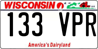 WI license plate 133VPR
