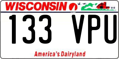 WI license plate 133VPU