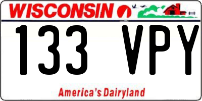 WI license plate 133VPY
