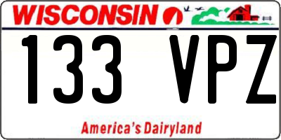 WI license plate 133VPZ