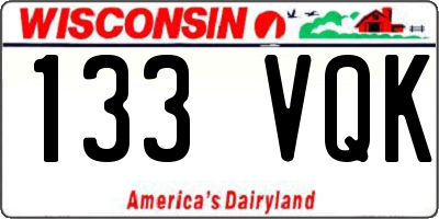 WI license plate 133VQK