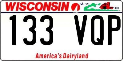 WI license plate 133VQP