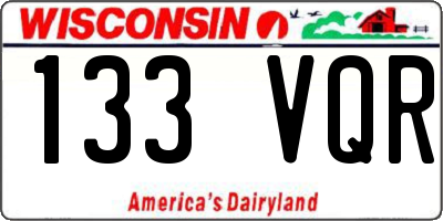 WI license plate 133VQR