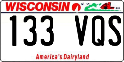 WI license plate 133VQS