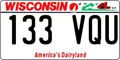 WI license plate 133VQU