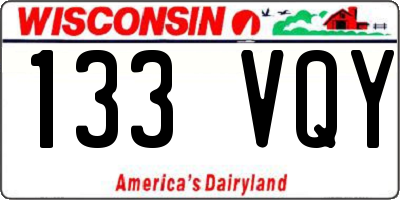 WI license plate 133VQY