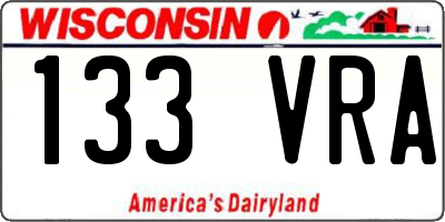 WI license plate 133VRA