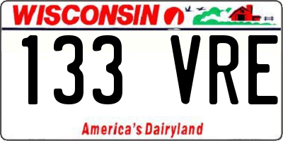 WI license plate 133VRE