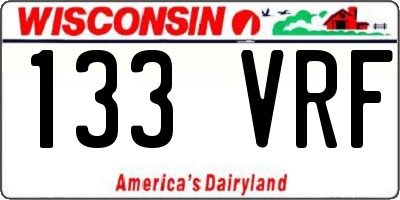 WI license plate 133VRF