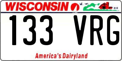 WI license plate 133VRG
