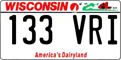 WI license plate 133VRI