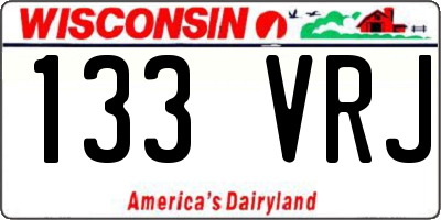 WI license plate 133VRJ