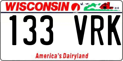 WI license plate 133VRK