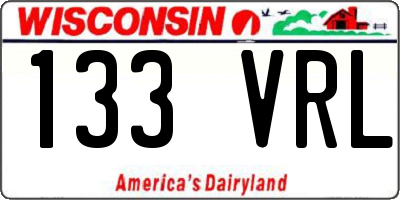 WI license plate 133VRL