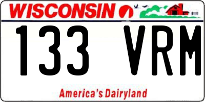 WI license plate 133VRM