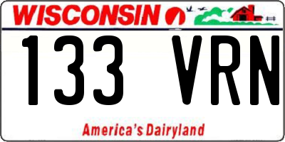 WI license plate 133VRN