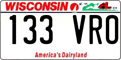 WI license plate 133VRO