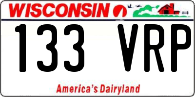 WI license plate 133VRP