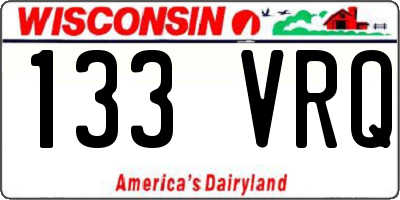 WI license plate 133VRQ