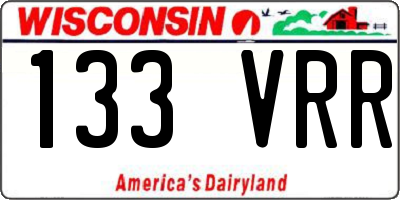 WI license plate 133VRR