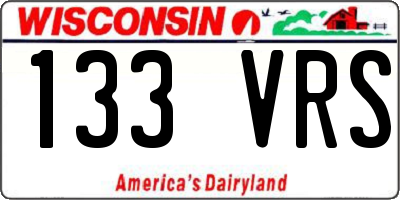WI license plate 133VRS