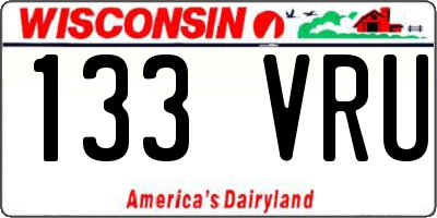 WI license plate 133VRU