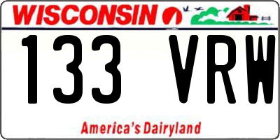 WI license plate 133VRW