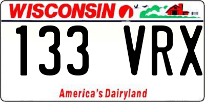 WI license plate 133VRX