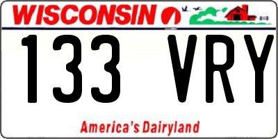 WI license plate 133VRY