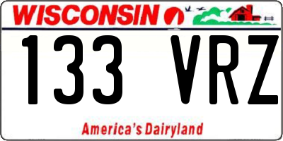 WI license plate 133VRZ
