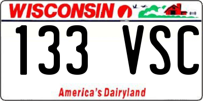 WI license plate 133VSC
