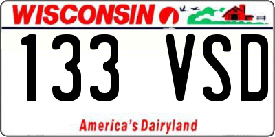 WI license plate 133VSD
