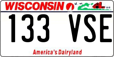 WI license plate 133VSE