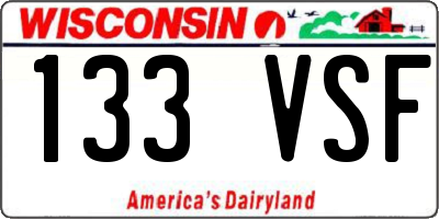 WI license plate 133VSF