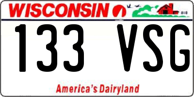 WI license plate 133VSG