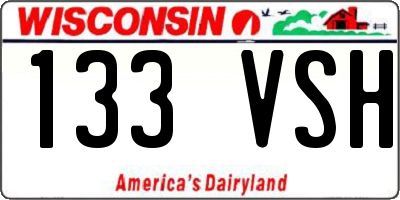 WI license plate 133VSH