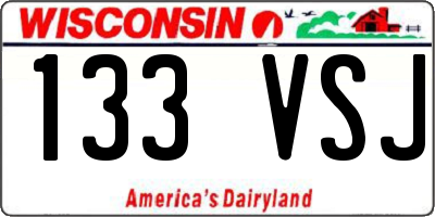 WI license plate 133VSJ