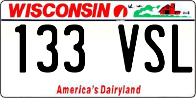 WI license plate 133VSL