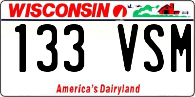 WI license plate 133VSM