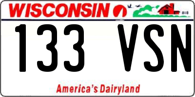 WI license plate 133VSN