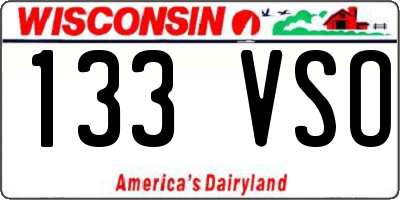 WI license plate 133VSO