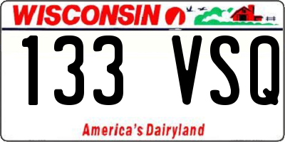 WI license plate 133VSQ