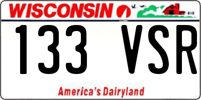 WI license plate 133VSR