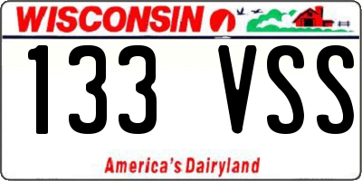 WI license plate 133VSS