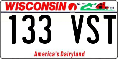 WI license plate 133VST