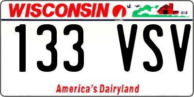 WI license plate 133VSV