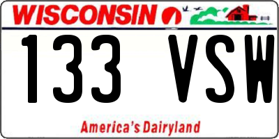 WI license plate 133VSW