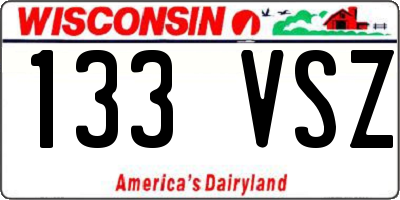 WI license plate 133VSZ