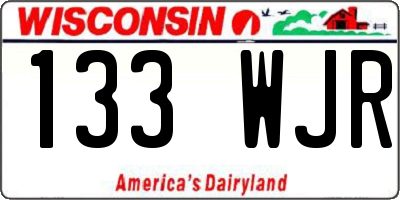 WI license plate 133WJR